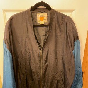 Vintage PROTEST 100% Silk Colorblock Bomber Jacket